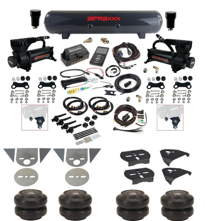 3/8 Suspension Kit 3H Air Lift 27695 w/Black 580 Compressors Fits Import Torsion Key Mini Trucks