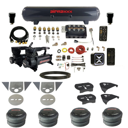 All Black Air Suspension Kit w/Accuair E+ Connect & VU4 Pressure Presets Fits Import Torsion Key Mini Trucks