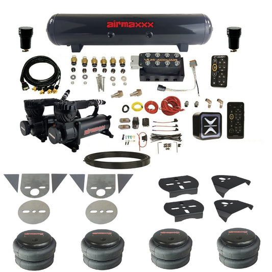 All Black Air Suspension Kit w/Accuair E+ Connect & VU4 Pressure Presets Fits Import Torsion Key Mini Trucks