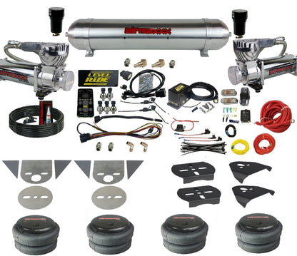 Air Suspension Level Ride Pressure Only Kit w/Chrome 580 Fits Torsion Bar Import Mini Trucks