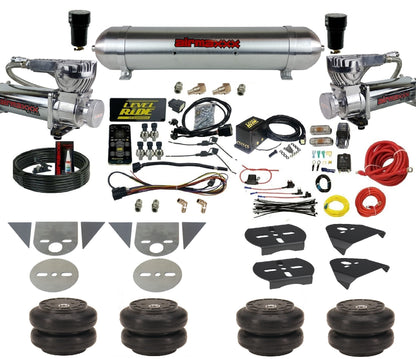 Air Suspension Level Ride Pressure Only Kit w/Chrome 580 Fits Torsion Bar Import Mini Trucks