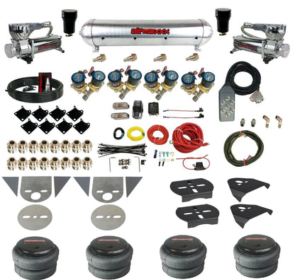 Complete 1/2" Air Suspension Kit 8 Gallon Tank Fits Torsion Key Mini Trucks