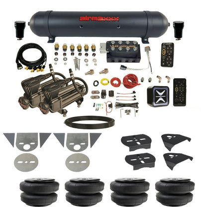 All Black Air Suspension Kit w/Accuair E+ Connect & VU4 Pressure Presets Fits Import Torsion Key Mini Trucks