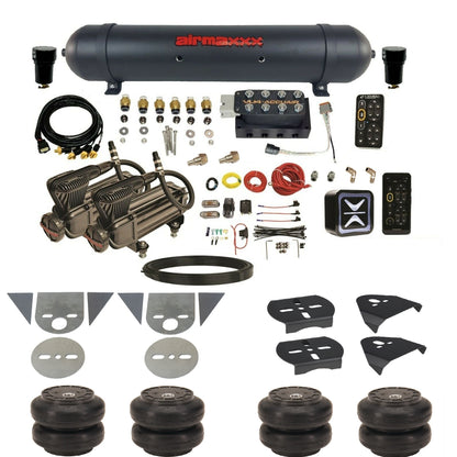 All Black Air Suspension Kit w/Accuair E+ Connect & VU4 Pressure Presets Fits Import Torsion Key Mini Trucks