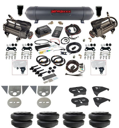 3/8 Suspension Kit 3H Air Lift 27695 w/Black 580 Compressors Fits Import Torsion Key Mini Trucks