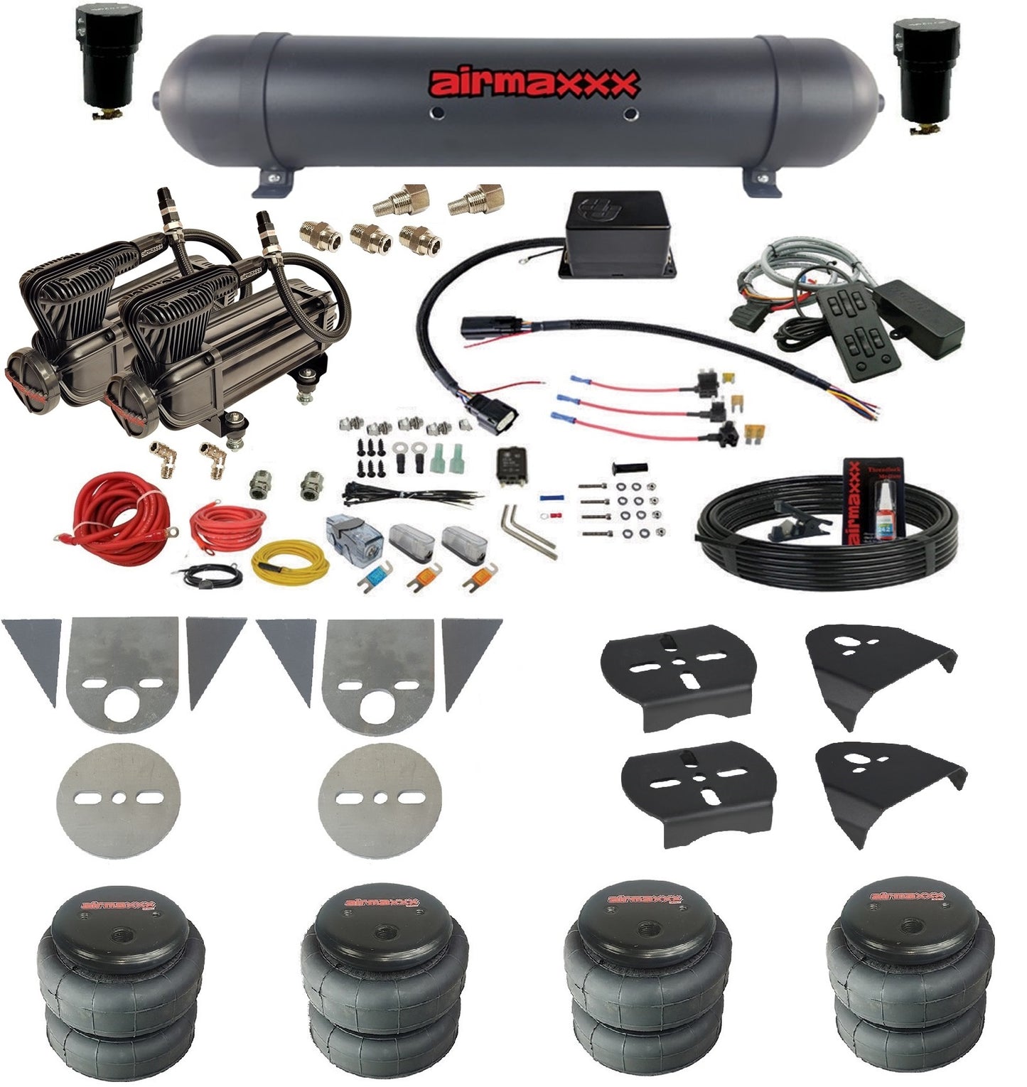 Air Suspension Kit Slam Manifold 580 Black Air Tank Fits Import Torsion Key Mini Trucks