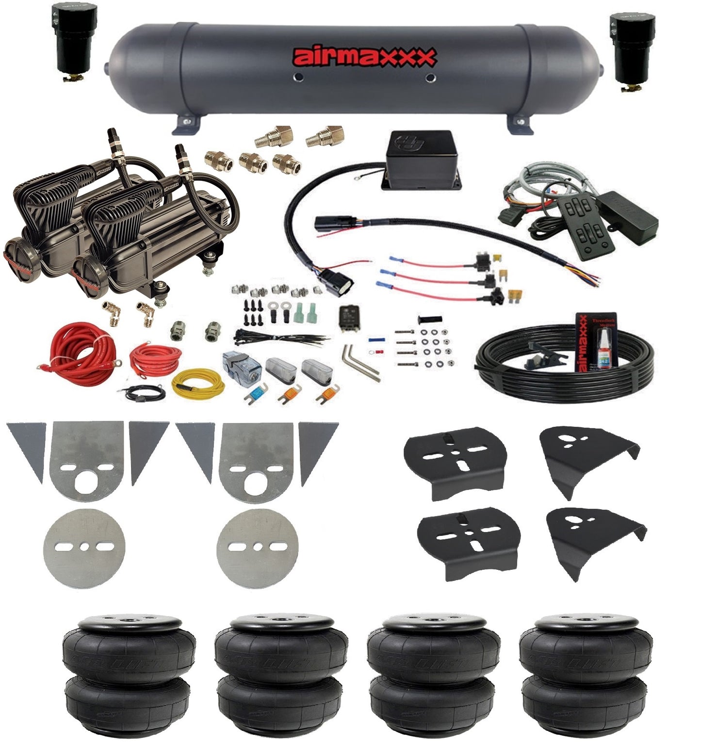 Air Suspension Kit Slam Manifold 580 Black Air Tank Fits Import Torsion Key Mini Trucks