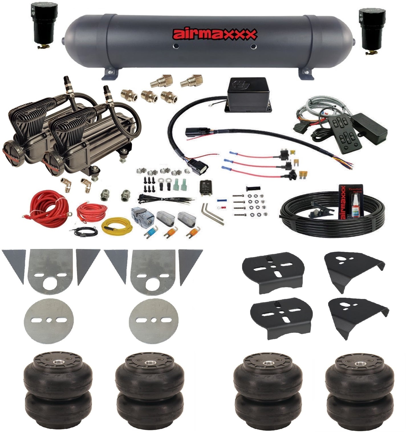 Air Suspension Kit Slam Manifold 580 Black Air Tank Fits Import Torsion Key Mini Trucks