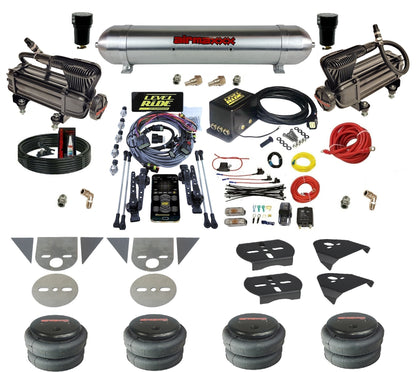 Complete Level Ride Air Suspension Pressure Height w/Chrome 580 Kit Fits Import Torsion Key Mini Trucks