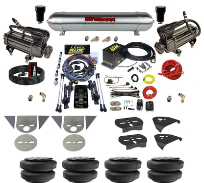 Complete Level Ride Air Suspension Pressure Height w/Chrome 580 Kit Fits Import Torsion Key Mini Trucks