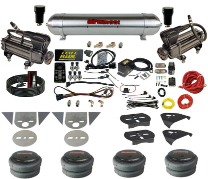 Air Suspension Level Ride Pressure Only Kit w/Chrome 580 Fits Torsion Bar Import Mini Trucks