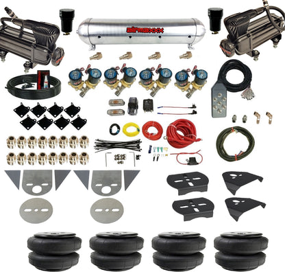 Complete 1/2" Air Suspension Kit 8 Gallon Tank Fits Torsion Key Mini Trucks