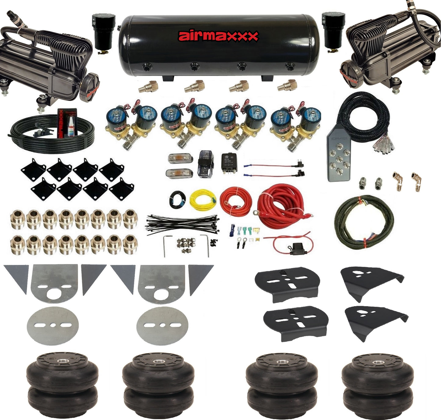 Complete 1/2" Air Suspension Kit 8 Gallon Tank Fits Torsion Key Mini Trucks