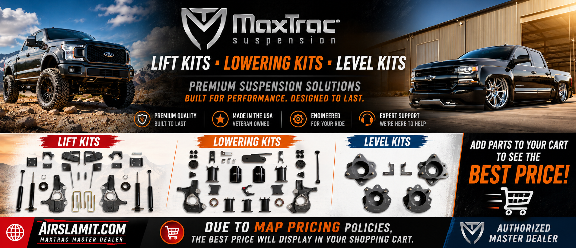 MaxTrac K332724A 2/4 Drop Kit | 2019-25 Ram 1500 Classic – airslamit