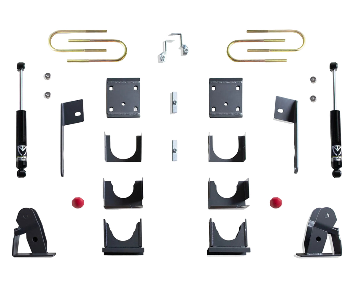 2019-2026 Chevy Silverado monoleaf rear suspension drop kit | GMC Sierra 1500 rear axle flip kit hangers and bump stops