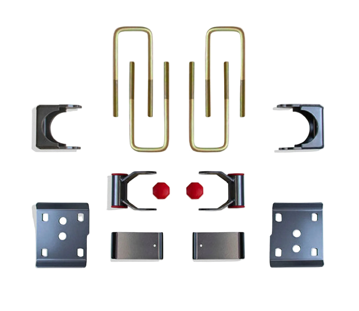 2009-2014 Ford F150 rear drop suspension | MaxTrac flip kit shackles bump stops and 2200LL-9 rear shocks | Ford F-150 4WD 6 inch rear axle flip lowering kit | MaxTrac 203450 components for 4 front 6 rear drop