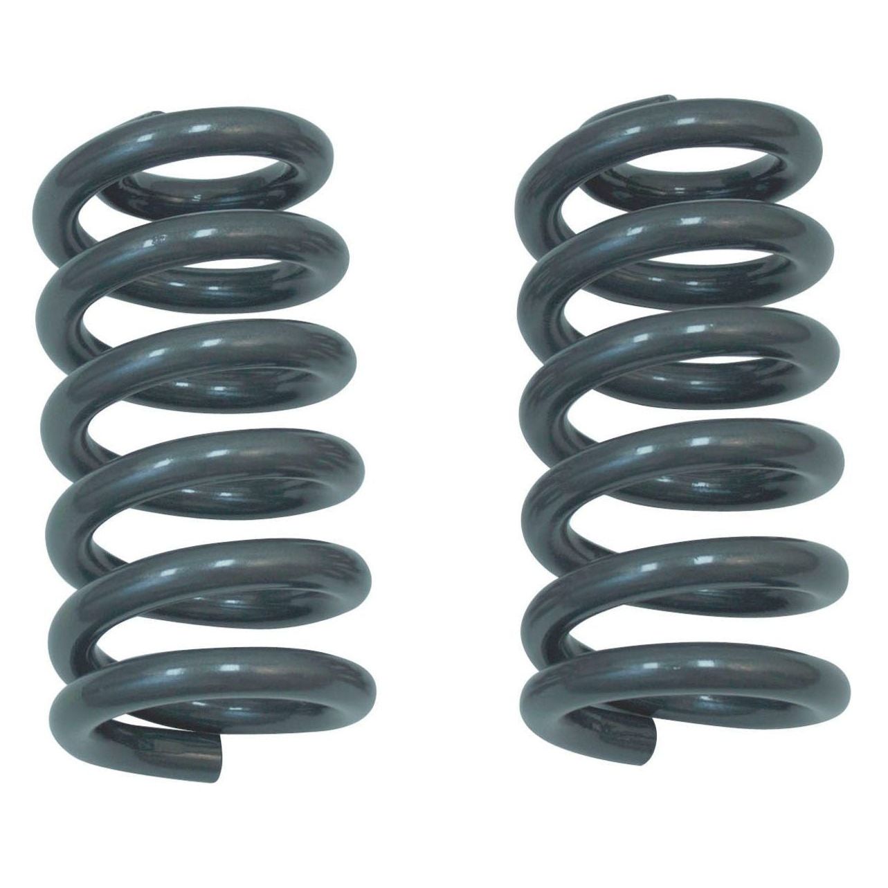 Pair of grey powder-coated MaxTrac lowering springs for GMC C10 trucks 1965-1987 chevy