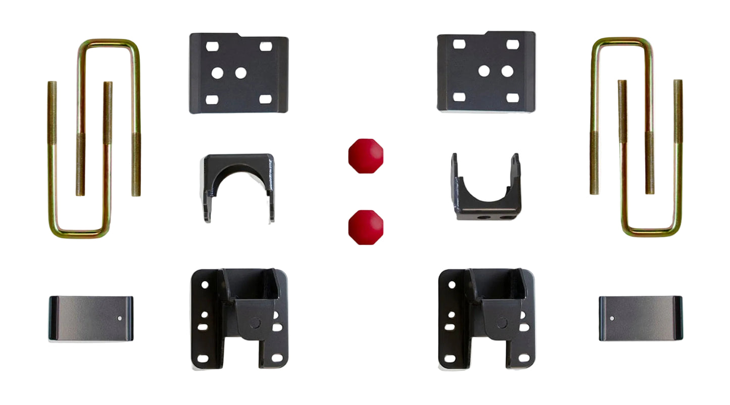 2004-2026 F-150 4WD axle flip lowering kit | MaxTrac F-150 7 inch rear drop suspension | Ford F-150 flip kit with axle relocators bump stops and spring plates | MaxTrac 303160 lowered 4WD F-150 suspension