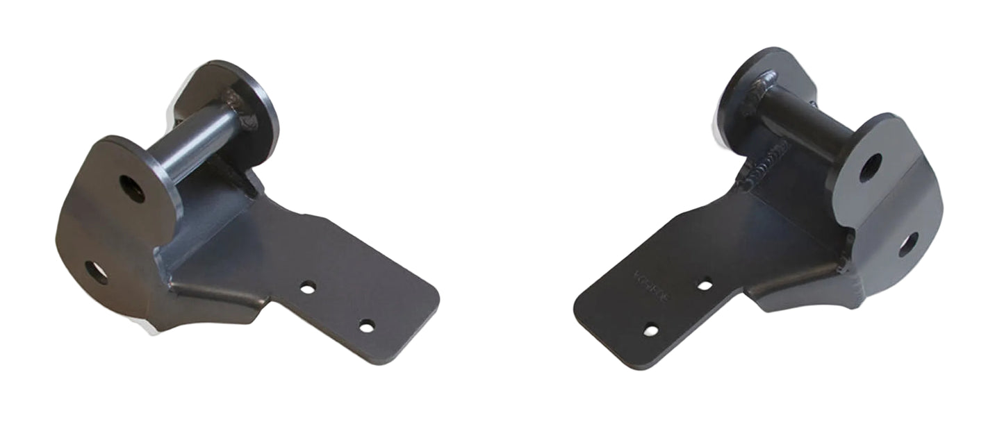 2004-2008 F-150 2WD 4WD flip kit hangers | MaxTrac front leaf spring hanger pair | Ford F-150 steel rear suspension lift brackets | MaxTrac 3031RH USA made grey powder coated hangers