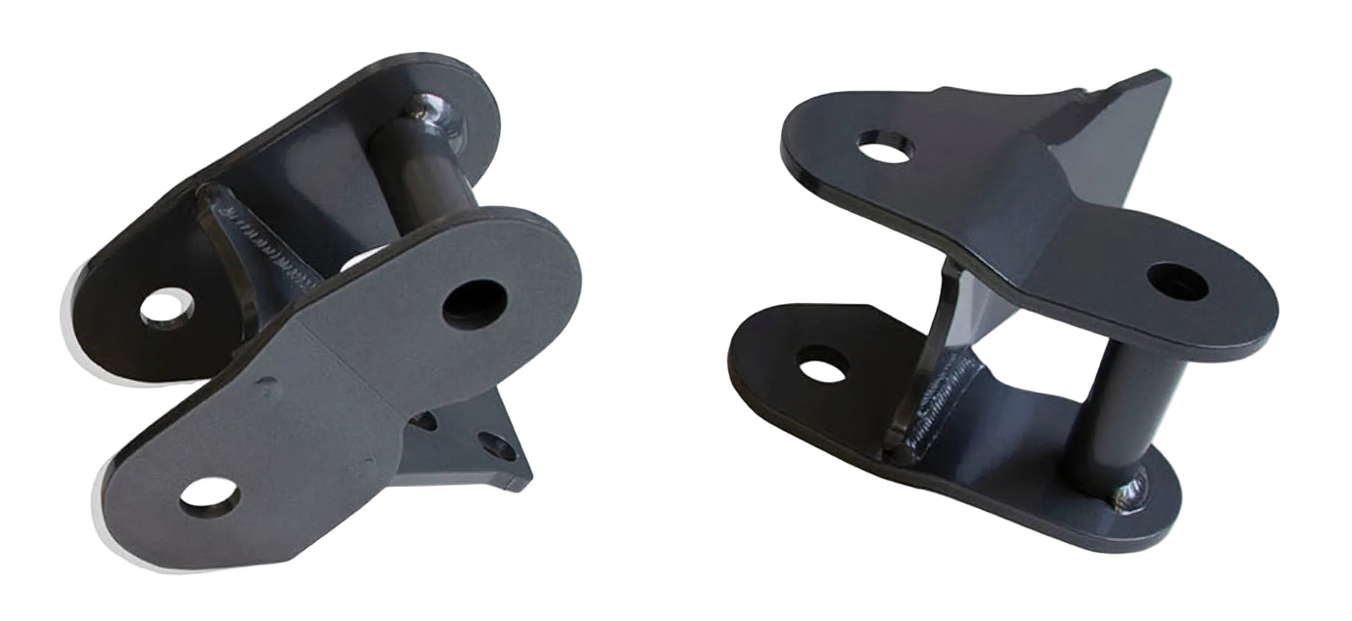 2015-2026 F-150 2WD 4WD flip kit hangers | MaxTrac front leaf spring lift hanger pair | Ford F-150 steel rear suspension brackets | MaxTrac 3032RH USA made grey powder coated hangers