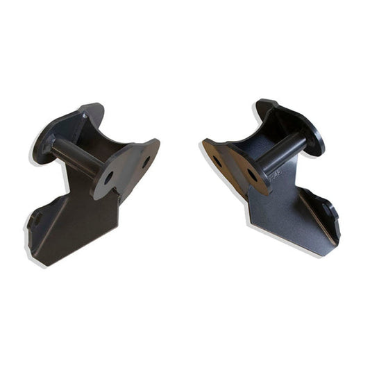 2009-2014 Ford F-150 2WD 4WD flip kit hangers | MaxTrac front leaf spring hanger pair | F-150 USA made steel rear suspension brackets | MaxTrac 3034RH grey powder coated lift hangers