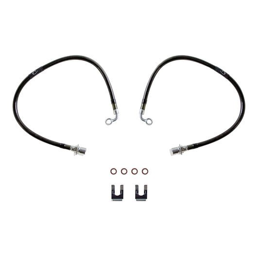 2003-2008 Ram 2500 3500 2WD stainless braided brake hoses | Ram 1500 Mega Cab MaxTrac 23.5 inch extended brake lines | DOT compliant front brake hoses for MaxTrac lift spindles | MaxTrac five layer stainless braided Ram brake lines