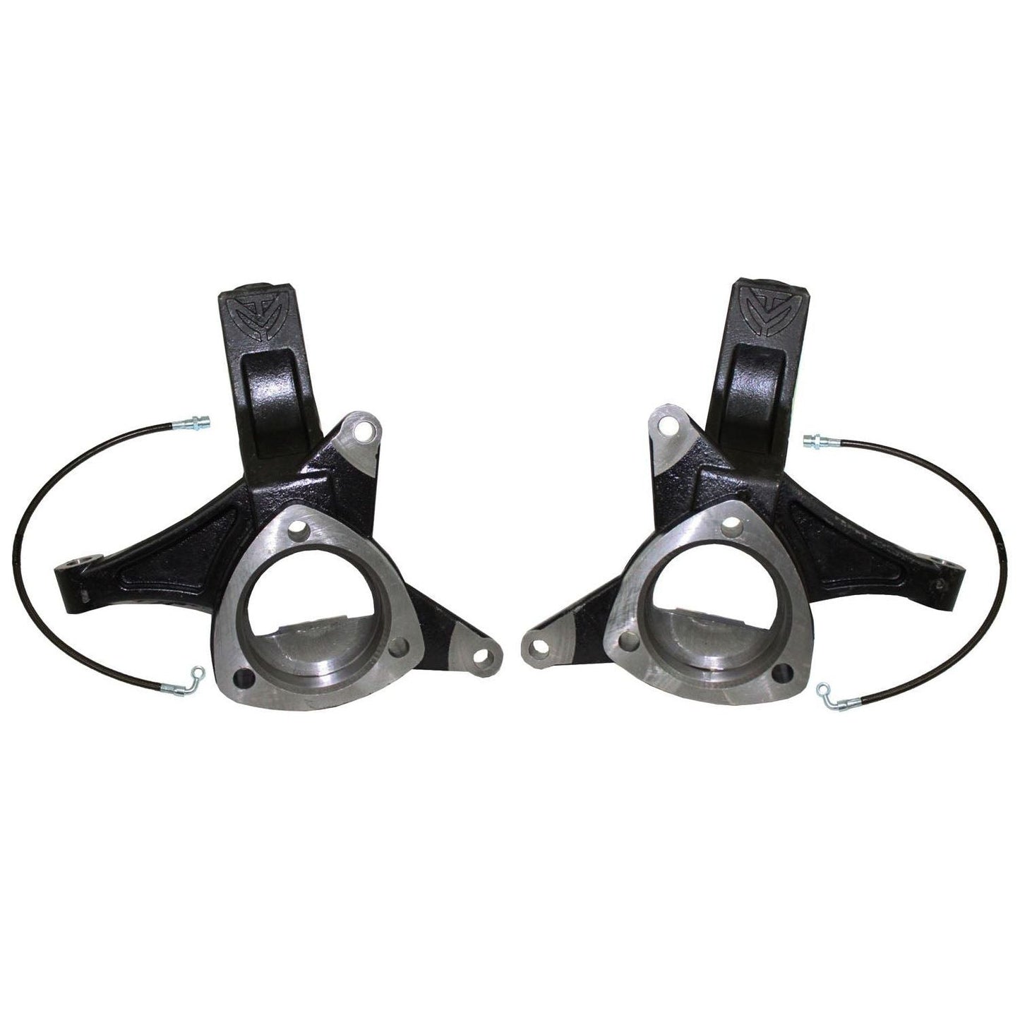 MaxTrac 701345 4.5" lift spindles with brake lines for Chevy Silverado 1500 GMC Sierra pu truck 2WD with cast steel control arms.