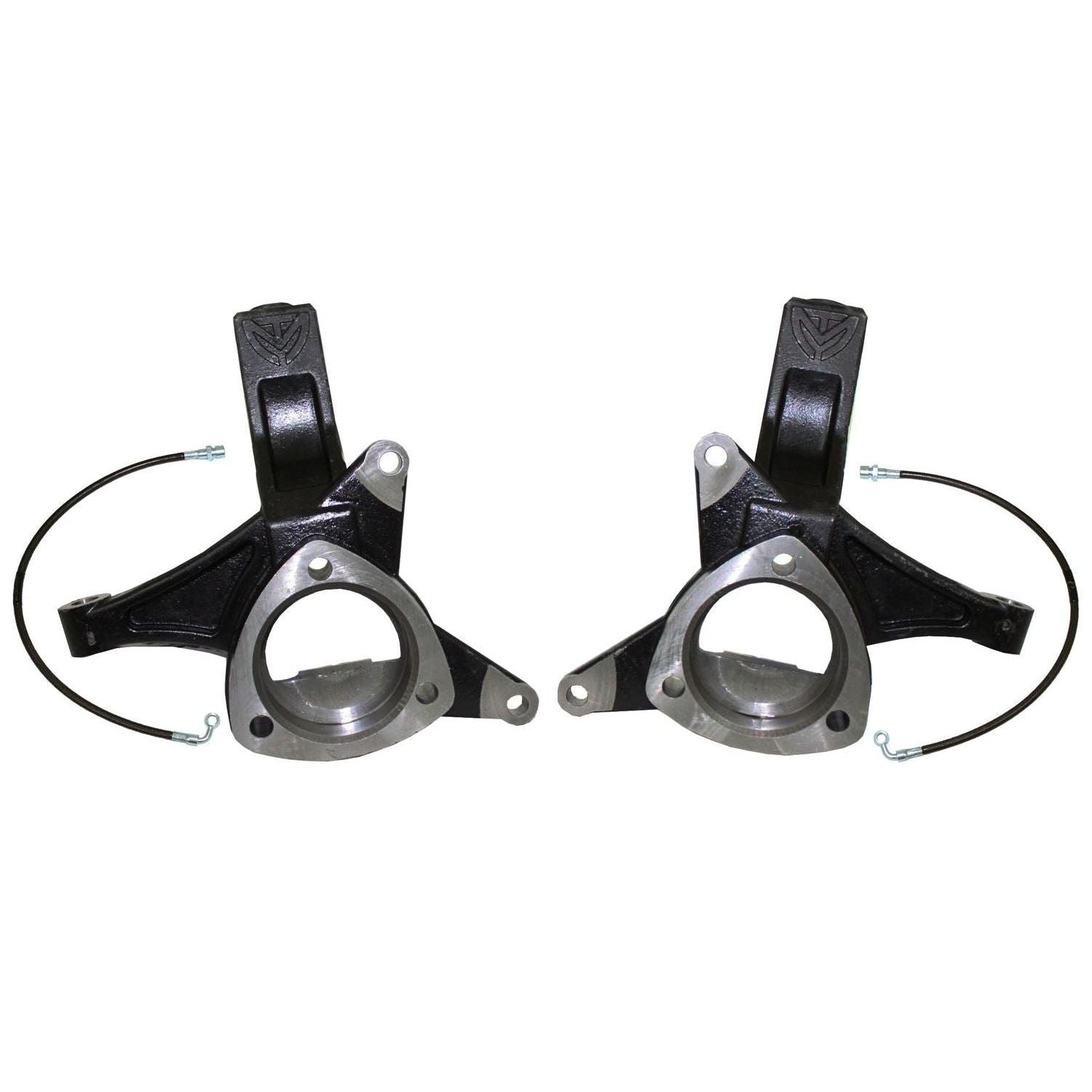 MaxTrac 701345 4.5" lift spindles with brake lines for Chevy Silverado 1500 GMC Sierra pu truck 2WD with cast steel control arms.