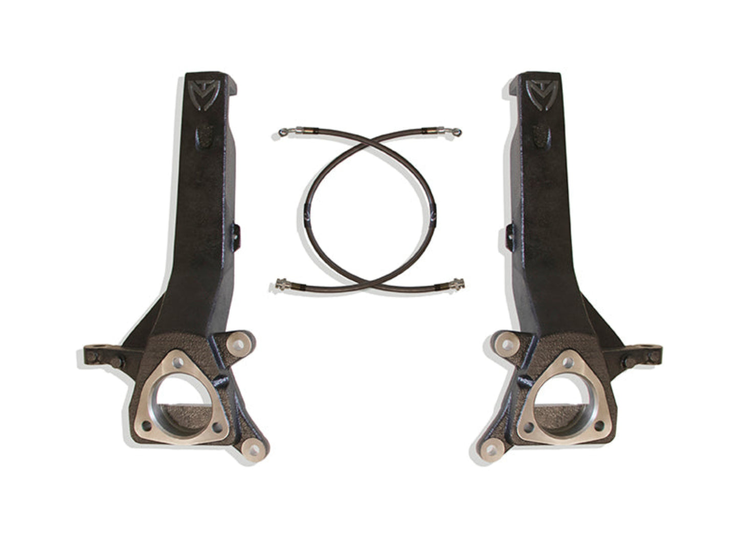 Nissan Titan front lift spindle kit with brake lines | MaxTrac Titan spindle lift clears 33 inch tires | 2004-2024 Nissan Titan 2WD suspension lift spindles