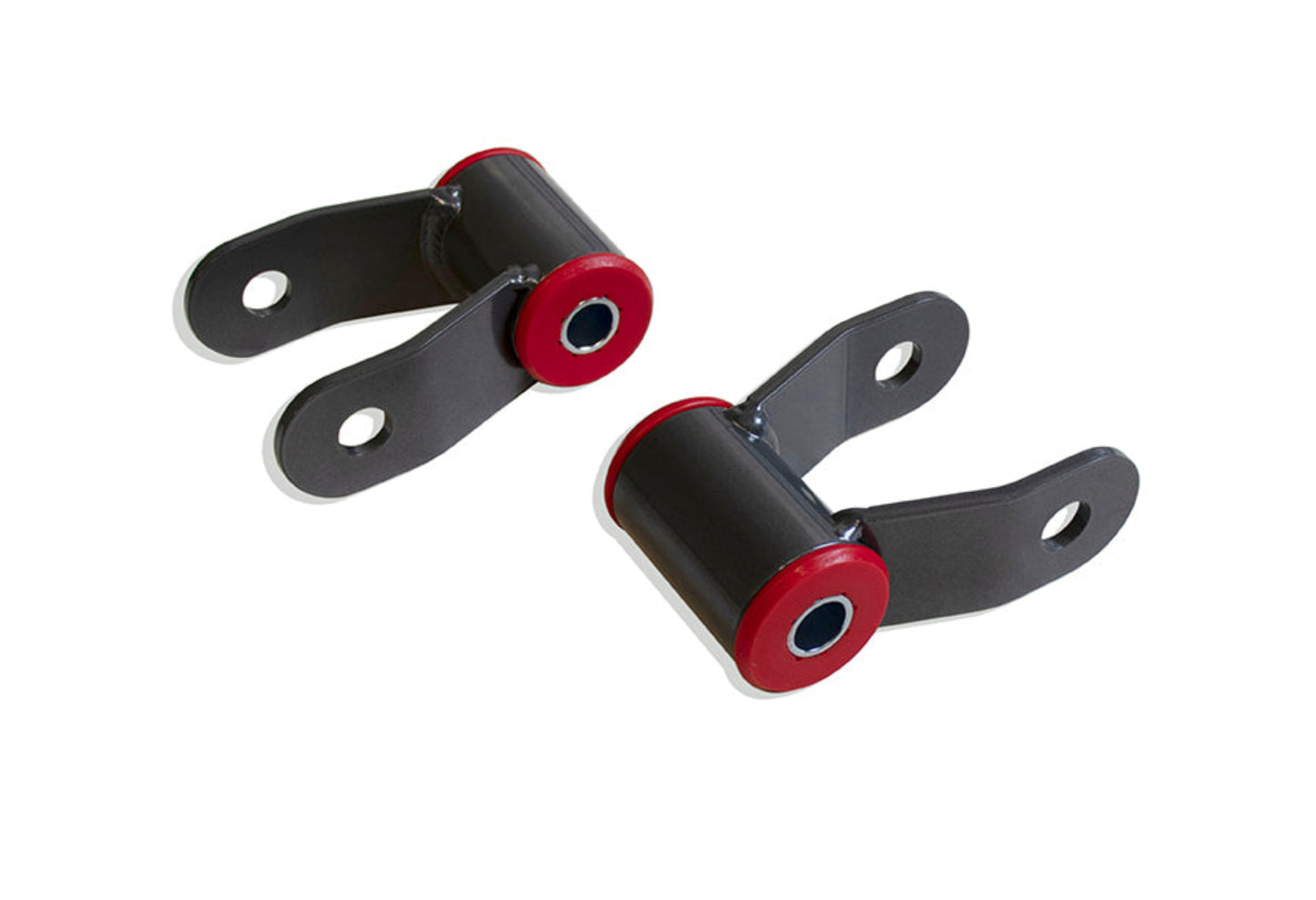 Nissan Titan 1 inch rear lift shackles with urethane bushings | MaxTrac Titan rear suspension lift shackles | Greasable rear lift shackles for 2004-2024 Nissan Titan | Gunmetal grey Nissan Titan lift shackles