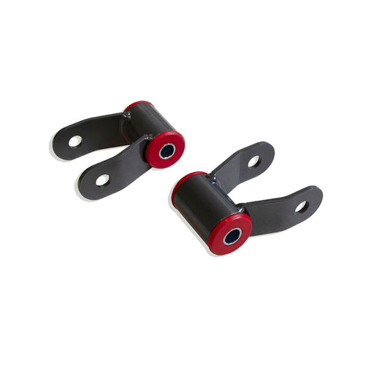 Nissan Titan 1 inch rear lift shackles with urethane bushings | MaxTrac Titan rear suspension lift shackles | Greasable rear lift shackles for 2004-2024 Nissan Titan | Gunmetal grey Nissan Titan lift shackles