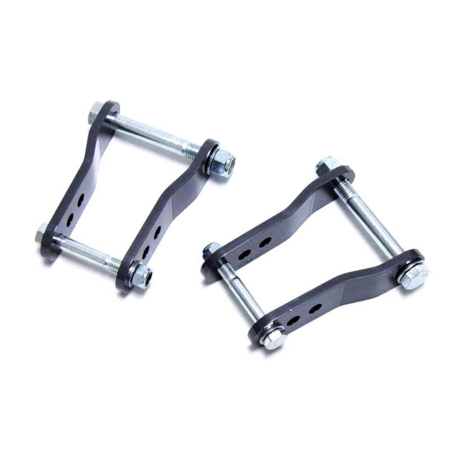 Toyota Tacoma suspension lift shackles 6 lug | MaxTrac rear lift shackles for off road Tacoma | Grey powder coated Tacoma rear lift shackles