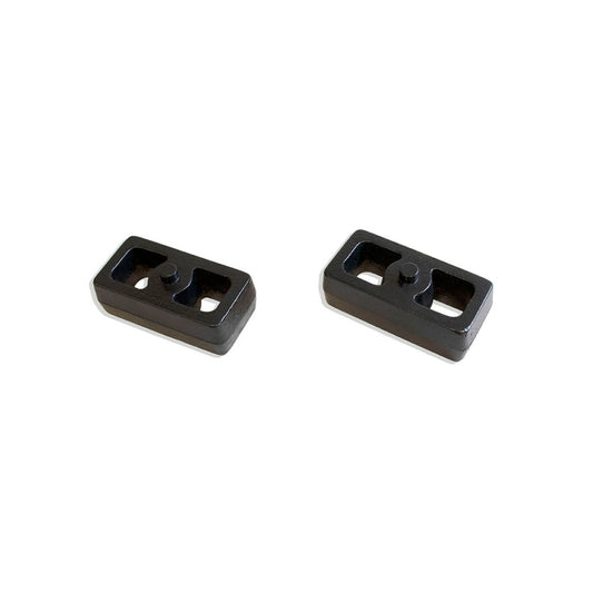 Steel rear lift blocks with 1.5 degree taper | MaxTrac black powder coated lift blocks | Rear suspension lift blocks for trucks | Heavy duty 1.5 inch steel lift blocks