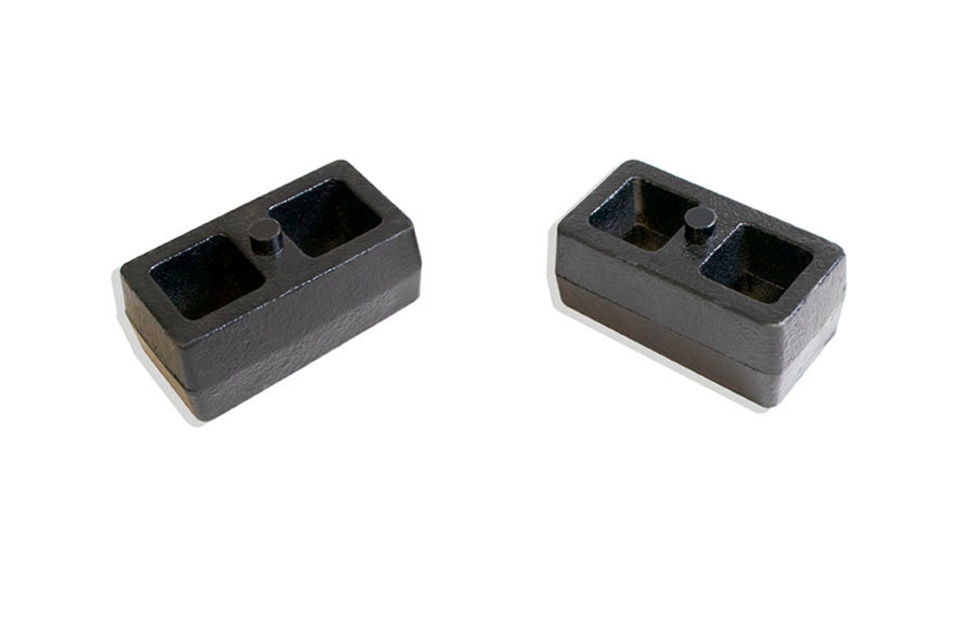 Steel rear lift blocks with 2 degree taper | MaxTrac black powder coated lift blocks | Rear suspension lift blocks for trucks | Heavy duty 2 inch steel lift blocks