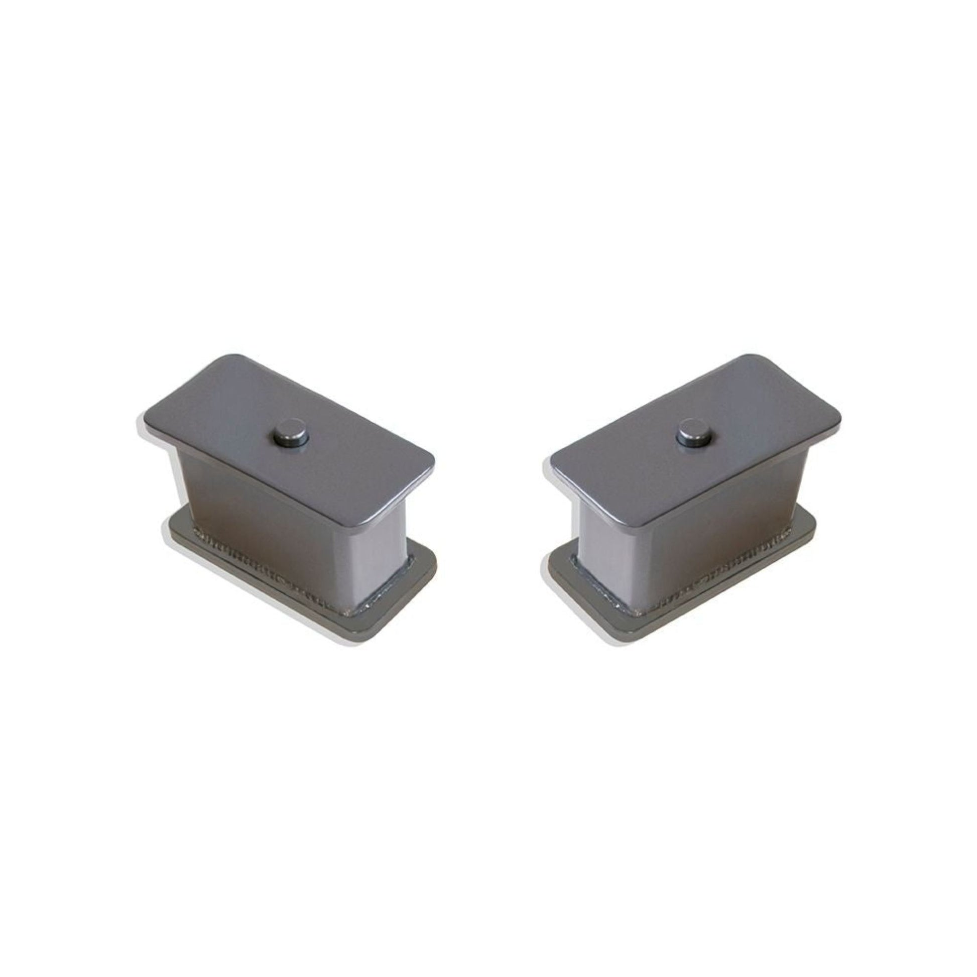 Fabricated steel rear lift blocks with 3 degree taper | MaxTrac grey powder coated truck lift blocks | Rear suspension lift blocks for lifted trucks | Heavy duty 3 inch steel lift blocks