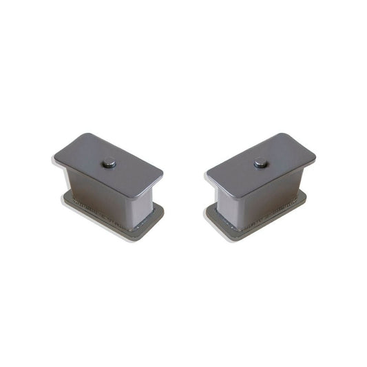 Fabricated steel rear lift blocks with 3 degree taper | MaxTrac grey powder coated truck lift blocks | Rear suspension lift blocks for lifted trucks | Heavy duty 3 inch steel lift blocks