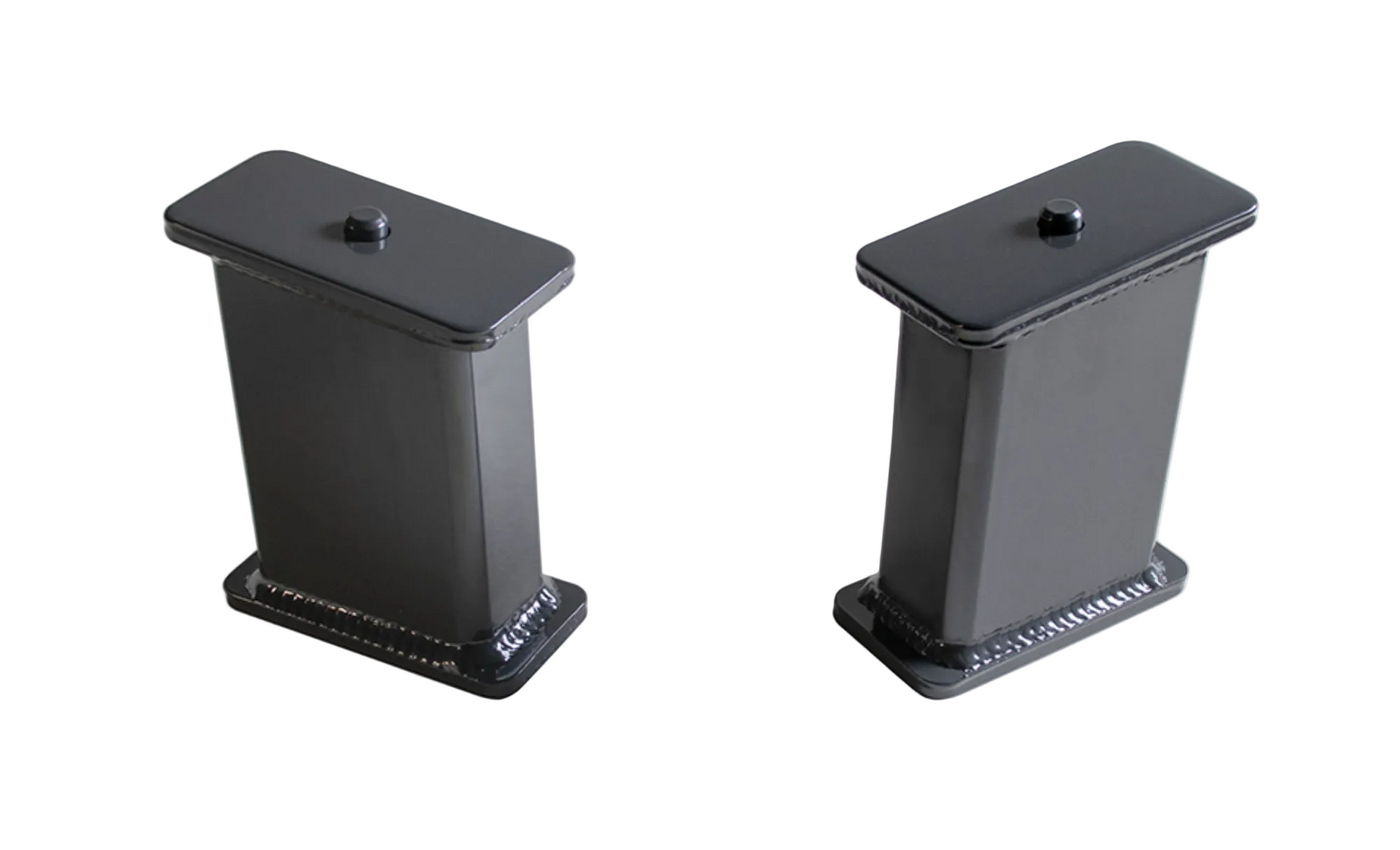 MaxTrac fabricated lift blocks with 6 degree angle | 810060 dual center pin hole rear suspension blocks | MaxTrac grey powder coated steel lift block pair | 6 inch rear lift blocks for leaf spring suspension