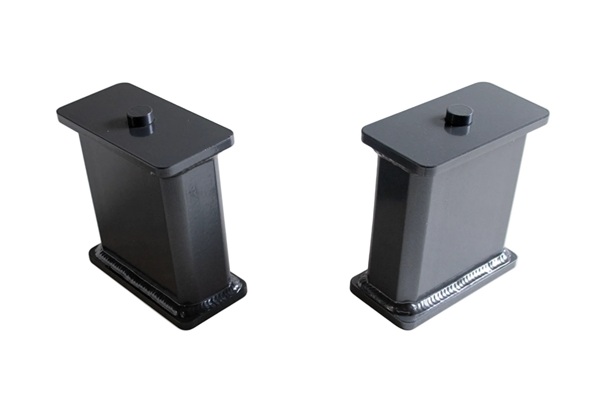 2003-2013 Ram 2500 steel lift block pair | MaxTrac Ram 2500 zero degree rear suspension blocks | 812255 USA made grey powdercoat lift blocks | MaxTrac 706199416959 Ram leaf spring lift blocks