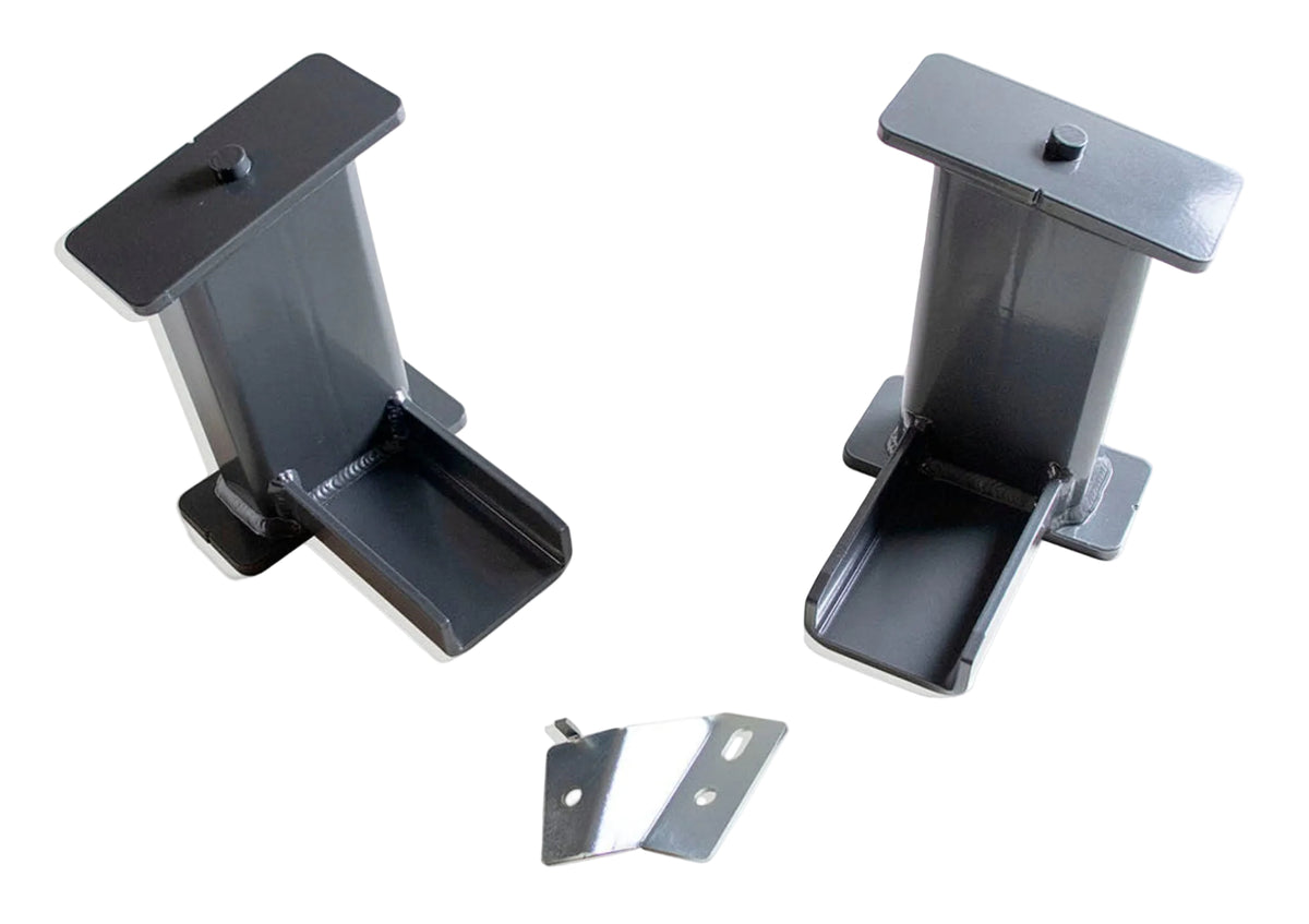 2017-2026 Ford Super Duty 4WD lift blocks | MaxTrac 8 inch 6 degree angled steel rear blocks | F-250 F-350 blocks with bump stop striker plates | MaxTrac 813380 USA made Super Duty suspension blocks