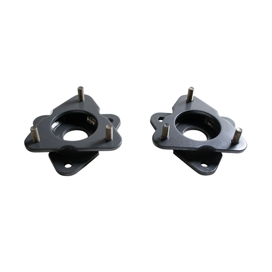 2019-2026 GM 1500 steel leveling spacers | MaxTrac 831920 grey powder coated front lift spacer pair | Silverado Sierra strut spacers for up to 33 inch tires | MaxTrac 831920 with optional 8319MR Adaptive Ride sensor brackets