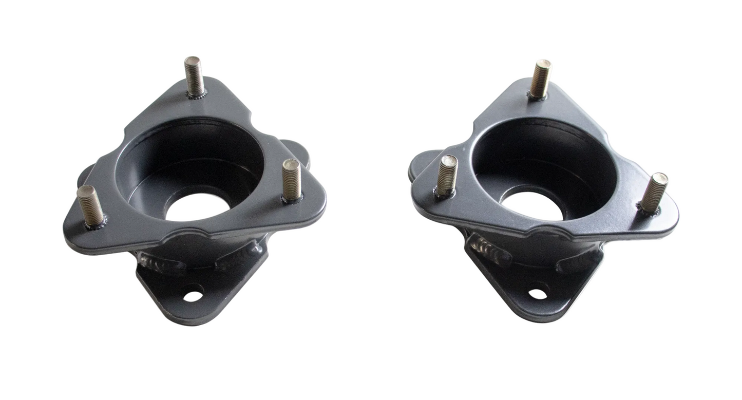 2019-2026 GM 1500 front leveling spacer kit | MaxTrac 831930 steel grey powder coated lift spacers | Silverado Sierra 3 inch strut spacers for up to 33 inch tires | MaxTrac 831930 with 8319MR Adaptive Ride sensor brackets