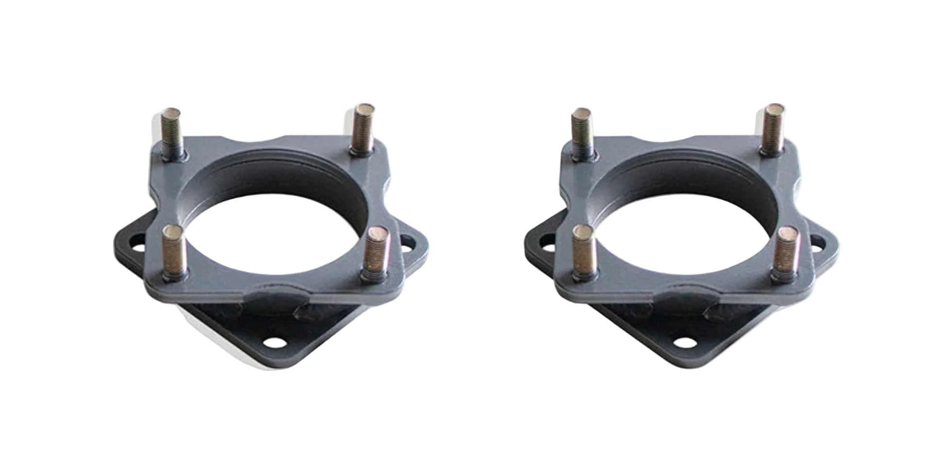 2022-2026 Tundra 2WD 4WD leveling spacers | MaxTrac Tundra steel front lift spacer pair | Toyota Tundra 2 inch leveling kit for up to 33 inch tires | MaxTrac 836020 USA made grey powder coated strut spacers