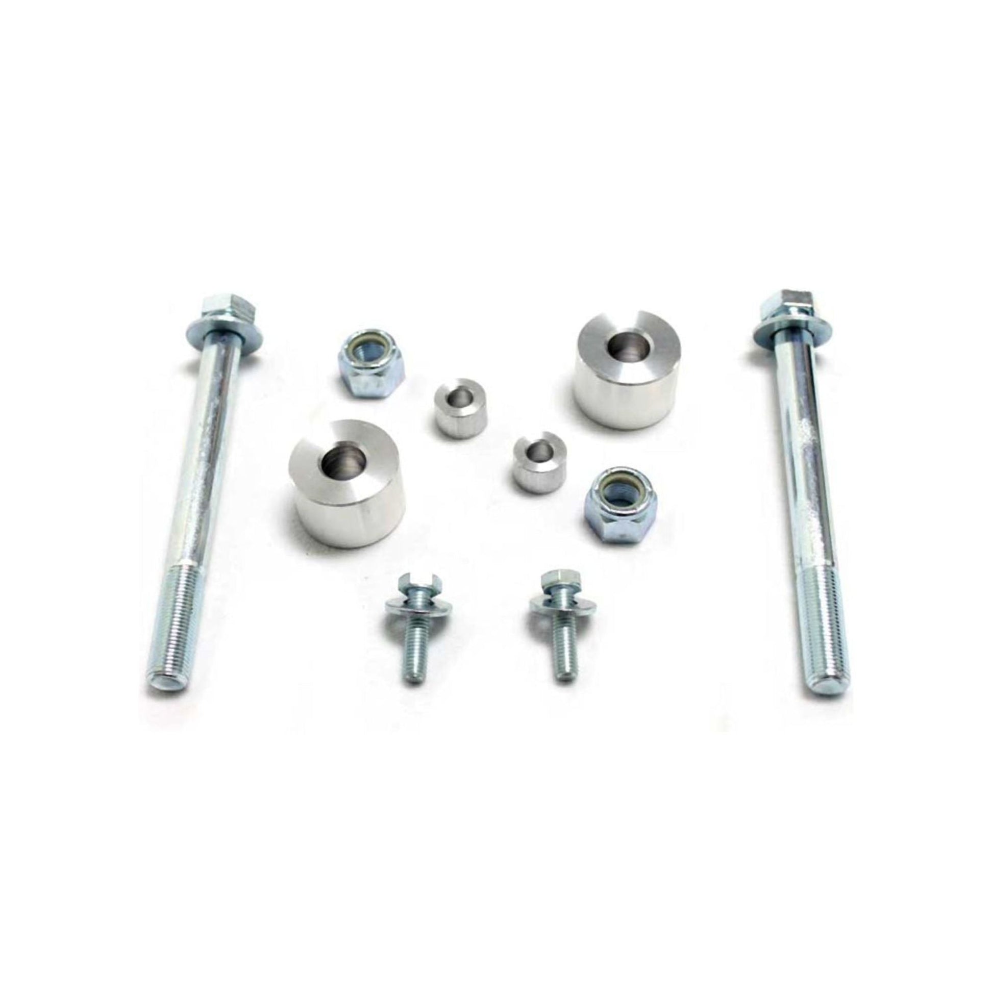 2007-2021 Tundra 4WD billet aluminum diff spacers | Front differential drop and skid plate spacer kit | MaxTrac clear anodized differential drop kit | Toyota Tundra CV angle correction kit