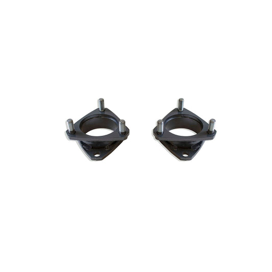 MaxTrac 836925 2.5-inch steel front strut spacers for 1996–2004 Toyota Tacoma 6-lug leveling kit.