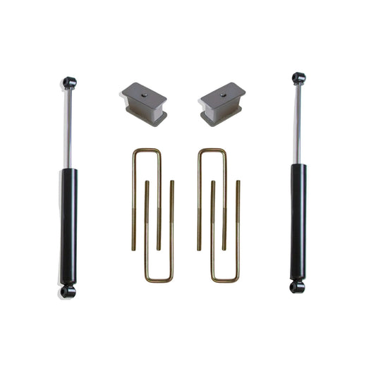 Rear lift blocks U-bolts and MaxTrac rear shocks | Completes 4.5 inch lift | Suspension upgrade | Grey powder coated