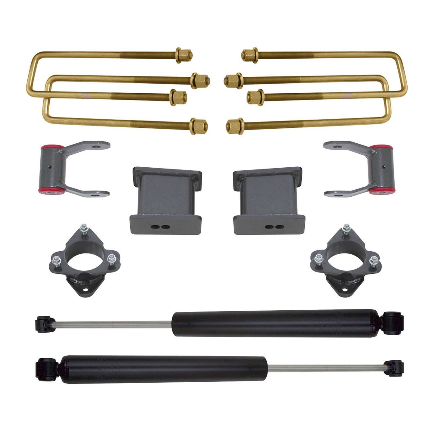 MaxTrac 901750 4" Rear Lift Kit with shocks, lift blocks, and U-bolts for Chevy Silverado/GMC Sierra 1500 2WD