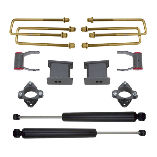 MaxTrac 901750 4" Rear Lift Kit with shocks, lift blocks, and U-bolts for Chevy Silverado/GMC Sierra 1500 2WD