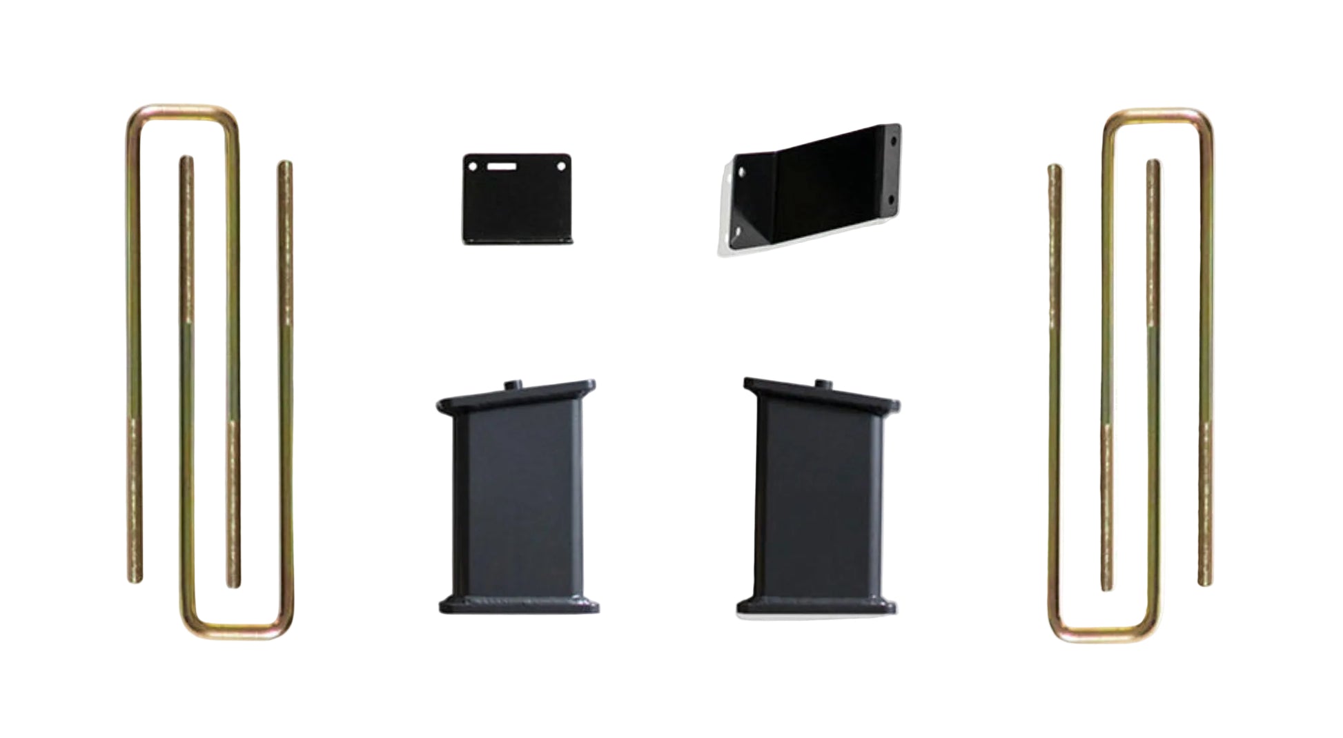 2019-2024 GM 1500 lift blocks U-bolts and brake line brackets | MaxTrac Box 5 rear suspension components for 9 to 10 inch front lift | Silverado Sierra 2WD 4WD 7 inch rear lift kit | Silverdo Seirra suspention U-bolt lift box