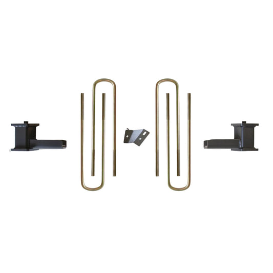 4 inch steel lift blocks with heavy duty U-bolts | Super Duty rear leveling kit