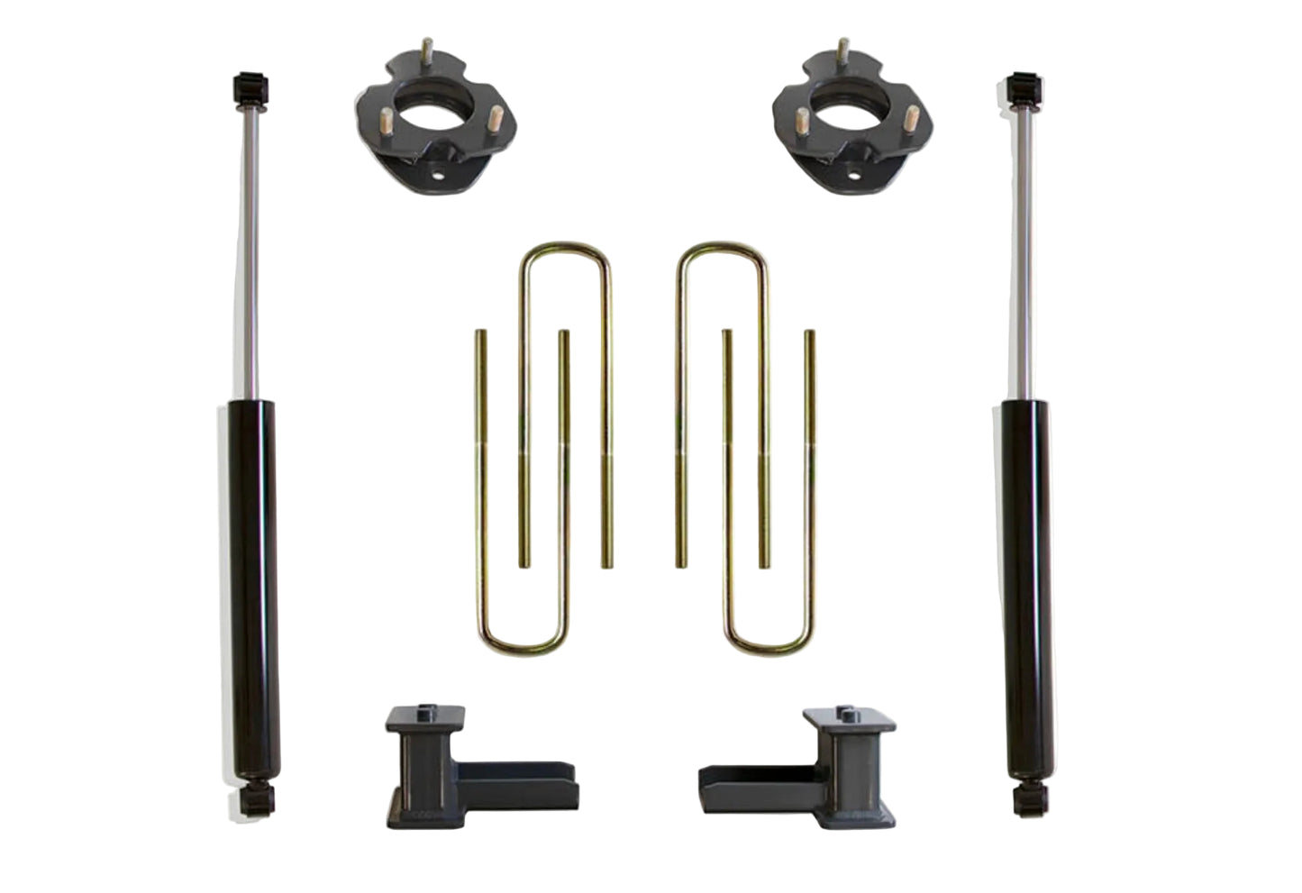 Rear lift blocks U-bolts and MaxTrac rear shocks | Completes 6.5 inch lift